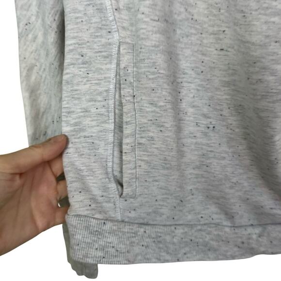 Alo Yoga Sz S Petite Cowl Neck Open Back Pullover Sweatshirt Speckled Grey - Picture 4 of 14